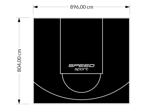 72M2/804X896CM CZARNE BOISKO DO KOSZYKÓWKI SPEEDSPORT HEXA POWER PRO