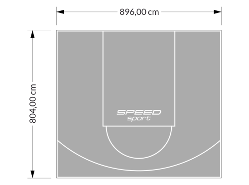 72M2/804X896CM SZARE BOISKO DO KOSZYKÓWKI SPEEDSPORT HEXA POWER PRO