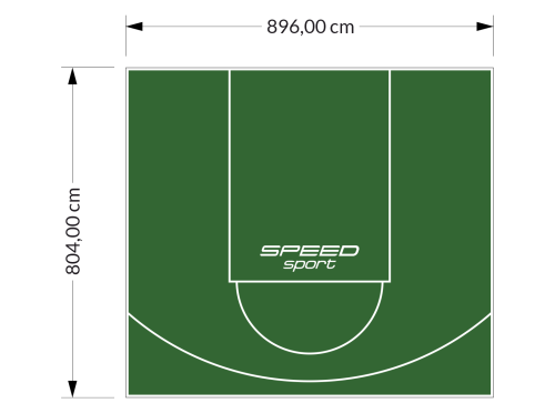72M2/804X896CM ZIELONE BOISKO DO KOSZYKÓWKI SPEEDSPORT HEXA POWER PRO