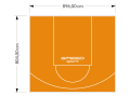 72M2/804X896CM POMARAŃCZOWE BOISKO DO KOSZYKÓWKI SPEEDSPORT HEXA POWER PRO