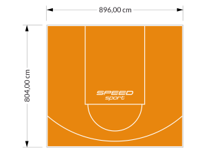 72M2/804X896CM POMARAŃCZOWE BOISKO DO KOSZYKÓWKI SPEEDSPORT HEXA POWER PRO