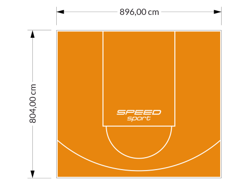 72M2/804X896CM POMARAŃCZOWE BOISKO DO KOSZYKÓWKI SPEEDSPORT HEXA POWER PRO