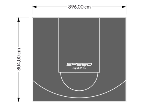 72M2/804X896CM GRAFITOWE BOISKO DO KOSZYKÓWKI SPEEDSPORT HEXA POWER PRO