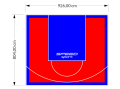 75M2/804X926CM CZERWONO-NIEBIESKIE BOISKO DO KOSZYKÓWKI SPEEDSPORT HEXA POWER PRO