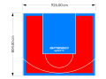 75M2/804X926CM CZERWONO-BŁĘKITNE BOISKO DO KOSZYKÓWKI SPEEDSPORT HEXA POWER PRO