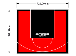 75M2/804X926CM CZERWONO-CZARNE BOISKO DO KOSZYKÓWKI SPEEDSPORT HEXA POWER PRO