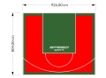 75M2/804X926CM CZERWONO-ZIELONE BOISKO DO KOSZYKÓWKI SPEEDSPORT HEXA POWER PRO