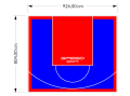 75M2/804X926CM NIEBIESKO-CZERWONE BOISKO DO KOSZYKÓWKI SPEEDSPORT HEXA POWER PRO