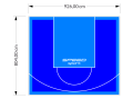 75M2/804X926CM NIEBIESKO-BŁĘKITNE BOISKO DO KOSZYKÓWKI SPEEDSPORT HEXA POWER PRO