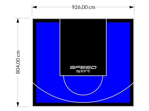 75M2/804X926CM NIEBIESKO-CZARNE BOISKO DO KOSZYKÓWKI SPEEDSPORT HEXA POWER PRO