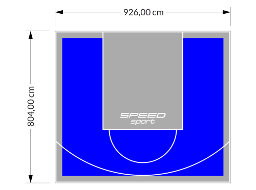 75M2/804X926CM NIEBIESKO-SZARE BOISKO DO KOSZYKÓWKI SPEEDSPORT HEXA POWER PRO