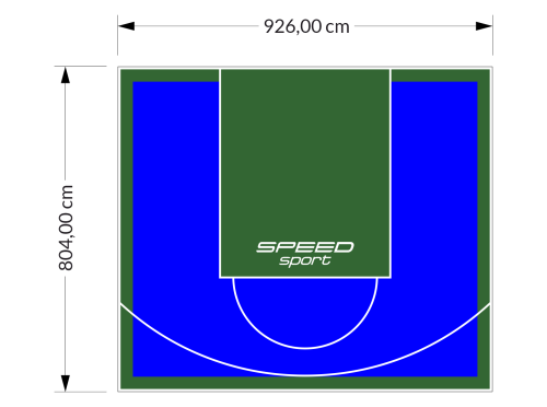 75M2/804X926CM NIEBIESKO-ZIELONE BOISKO DO KOSZYKÓWKI SPEEDSPORT HEXA POWER PRO