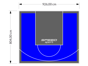 75M2/804X926CM NIEBIESKO-GRAFITOWE BOISKO DO KOSZYKÓWKI SPEEDSPORT HEXA POWER PRO