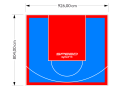 75M2/804X926CM BŁĘKITNO-CZERWONE BOISKO DO KOSZYKÓWKI SPEEDSPORT HEXA POWER PRO