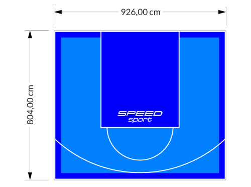 75M2/804X926CM BŁĘKITNO-NIEBIESKIE BOISKO DO KOSZYKÓWKI SPEEDSPORT HEXA POWER PRO