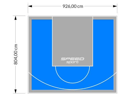 75M2/804X926CM BŁĘKITNO-SZARE BOISKO DO KOSZYKÓWKI SPEEDSPORT HEXA POWER PRO