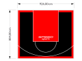 75M2/804X926CM CZARNO-CZERWONE BOISKO DO KOSZYKÓWKI SPEEDSPORT HEXA POWER PRO