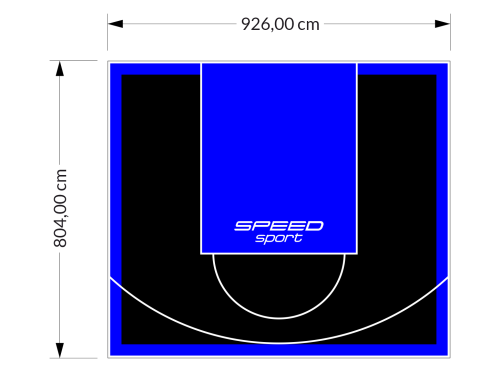 75M2/804X926CM CZARNO-NIEBIESKIE BOISKO DO KOSZYKÓWKI SPEEDSPORT HEXA POWER PRO