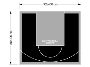 75M2/804X926CM CZARNO-SZARE BOISKO DO KOSZYKÓWKI SPEEDSPORT HEXA POWER PRO