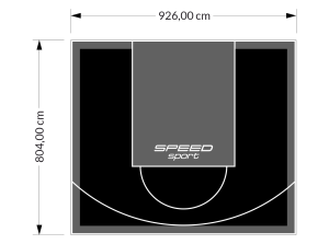 75M2/804X926CM CZARNO-GRAFITOWE BOISKO DO KOSZYKÓWKI SPEEDSPORT HEXA POWER PRO