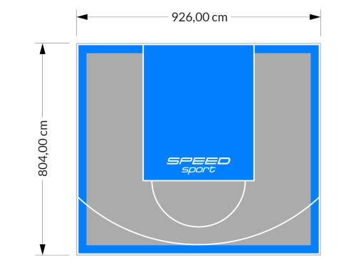 75M2/804X926CM SZARO-BŁĘKITNE BOISKO DO KOSZYKÓWKI SPEEDSPORT HEXA POWER PRO