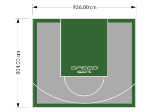 75M2/804X926CM SZARO-ZIELONE BOISKO DO KOSZYKÓWKI SPEEDSPORT HEXA POWER PRO