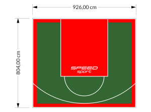 75M2/804X926CM ZIELONO-CZERWONE BOISKO DO KOSZYKÓWKI SPEEDSPORT HEXA POWER PRO