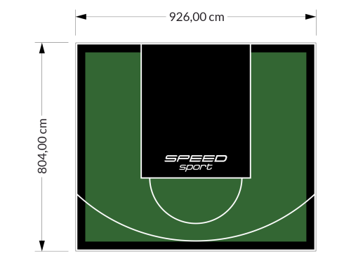 75M2/804X926CM ZIELONO-CZARNE BOISKO DO KOSZYKÓWKI SPEEDSPORT HEXA POWER PRO