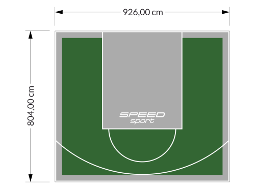75M2/804X926CM ZIELONO-SZARE BOISKO DO KOSZYKÓWKI SPEEDSPORT HEXA POWER PRO
