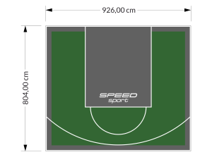 75M2/804X926CM ZIELONO-GRAFITOWE BOISKO DO KOSZYKÓWKI SPEEDSPORT HEXA POWER PRO