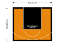 75M2/804X926CM POMARAŃCZOWO-CZARNE BOISKO DO KOSZYKÓWKI SPEEDSPORT HEXA POWER PRO