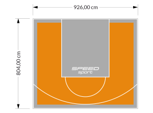75M2/804X926CM POMARAŃCZOWO-SZARE BOISKO DO KOSZYKÓWKI SPEEDSPORT HEXA POWER PRO