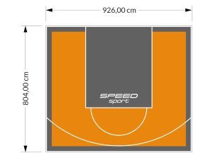 75M2/804X926CM POMARAŃCZOWO-GRAFITOWE BOISKO DO KOSZYKÓWKI SPEEDSPORT HEXA POWER PRO