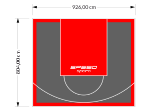 75M2/804X926CM GRAFITOWO-CZERWONE BOISKO DO KOSZYKÓWKI SPEEDSPORT HEXA POWER PRO