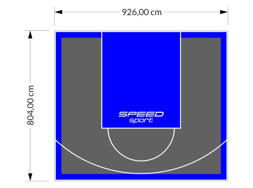 75M2/804X926CM GRAFITOWO-NIEBIESKIE BOISKO DO KOSZYKÓWKI SPEEDSPORT HEXA POWER PRO