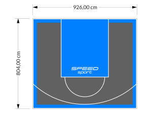 75M2/804X926CM GRAFITOWO-BŁĘKITNE BOISKO DO KOSZYKÓWKI SPEEDSPORT HEXA POWER PRO