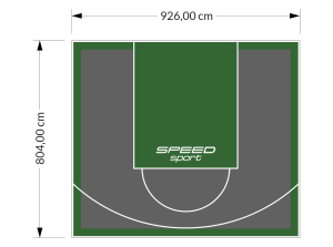 75M2/804X926CM GRAFITOWO-ZIELONE BOISKO DO KOSZYKÓWKI SPEEDSPORT HEXA POWER PRO