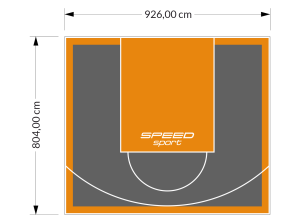75M2/804X926CM GRAFITOWO-POMARAŃCZOWE BOISKO DO KOSZYKÓWKI SPEEDSPORT HEXA POWER PRO