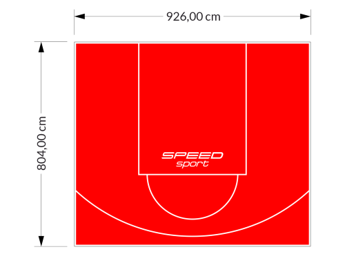 75M2/804X926CM CZERWONE BOISKO DO KOSZYKÓWKI SPEEDSPORT HEXA POWER PRO