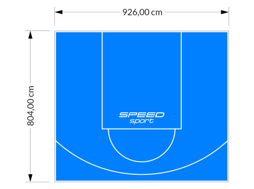 75M2/804X926CM BŁĘKITNE BOISKO DO KOSZYKÓWKI SPEEDSPORT HEXA POWER PRO