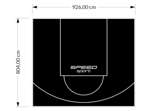75M2/804X926CM CZARNE BOISKO DO KOSZYKÓWKI SPEEDSPORT HEXA POWER PRO