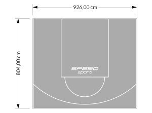 75M2/804X926CM SZARE BOISKO DO KOSZYKÓWKI SPEEDSPORT HEXA POWER PRO