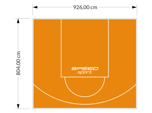 75M2/804X926CM POMARAŃCZOWE BOISKO DO KOSZYKÓWKI SPEEDSPORT HEXA POWER PRO