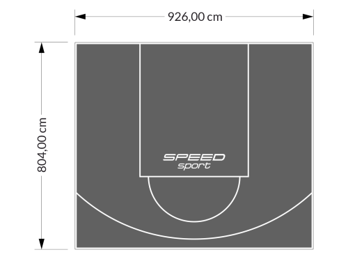 75M2/804X926CM GRAFITOWE BOISKO DO KOSZYKÓWKI SPEEDSPORT HEXA POWER PRO