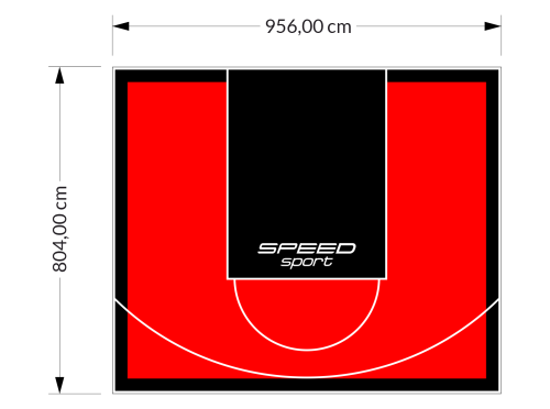 77M2/804X956CM CZERWONO-CZARNE BOISKO DO KOSZYKÓWKI SPEEDSPORT HEXA POWER PRO