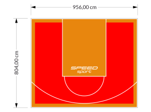 77M2/804X956CM CZERWONO-POMARAŃCZOWE BOISKO DO KOSZYKÓWKI SPEEDSPORT HEXA POWER PRO