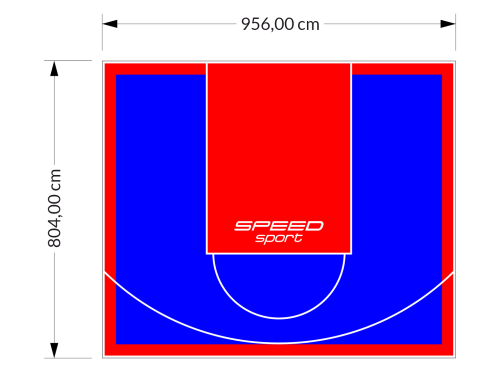 77M2/804X956CM NIEBIESKO-CZERWONE BOISKO DO KOSZYKÓWKI SPEEDSPORT HEXA POWER PRO