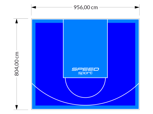 77M2/804X956CM NIEBIESKO-BŁĘKITNE BOISKO DO KOSZYKÓWKI SPEEDSPORT HEXA POWER PRO
