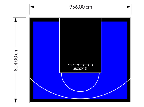 77M2/804X956CM NIEBIESKO-CZARNE BOISKO DO KOSZYKÓWKI SPEEDSPORT HEXA POWER PRO
