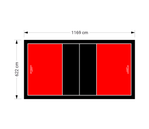 73M2/1169X622CM CZERWONO-CZARNE BOISKO DO SIATKÓWKI SPEEDSPORT HEXA POWER PRO
